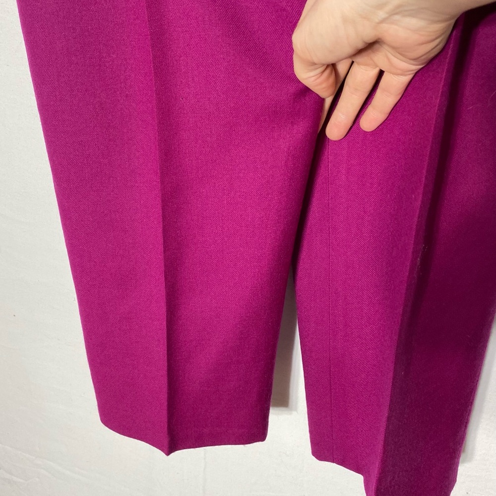 Vintage Gaytown Fuchsia Wool Pleated Front Trouser Pants 12 - Picture 12 of 16